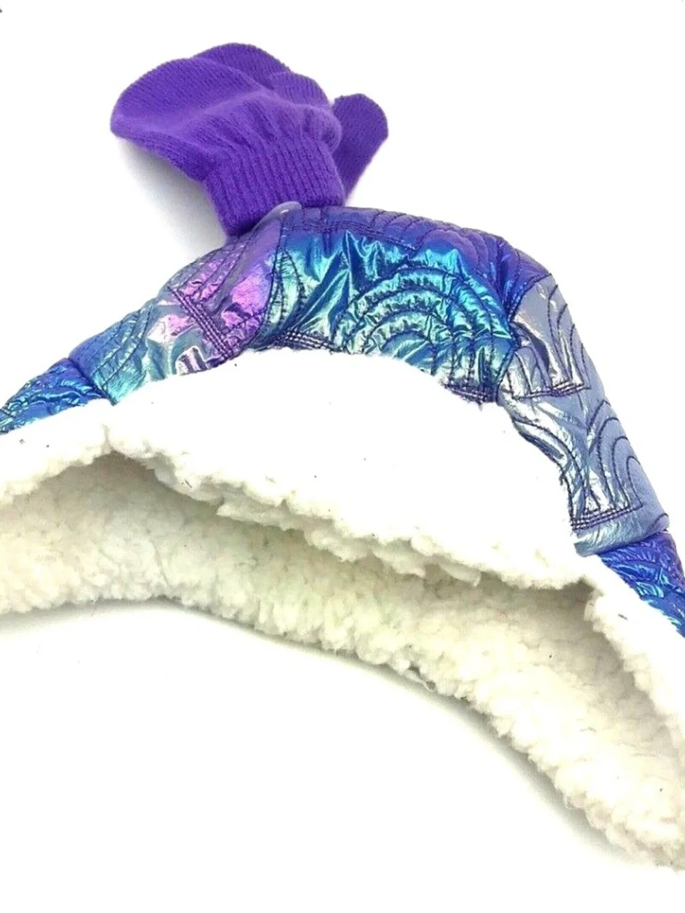 Toddler Winter Hat Size 12/24m Girls Mittens Set Matching Children Kids Purple